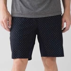 Lululemon T.H.E. Short Luxtreme Liner 9" In Cross Me Split Pea Naval Blue